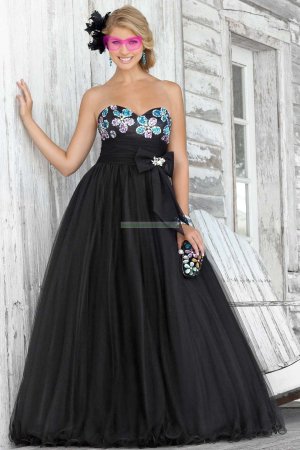 Free Shipping Strapless Black Organza Ruffled Beaded  Prom Dress Party Dress