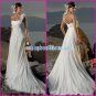 White Chiffon Maternity Wedding Dress One Shoulder Empire Waist Beach Bridal Gown