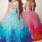 Discount Dress New Off Shoulder Red Tulle Embroidered Ball Gown Quinceanera Dress Free Petticoat