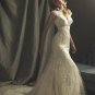 Custom Mermaid White Ivory Alencon Lace Jeweled Wedding Dress V-neck Bridal Gown C150
