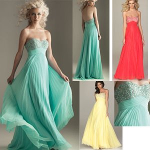 South Africa -Strapless Blue Red Yellow Chiffon Ruffled Beaded Evening Dress Party Dress