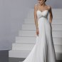 Strapless White Chiffon Empire Maternity Bridal Gown Ruffled Beaded Wedding Dress Mg054