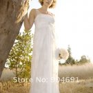 2 Straps Lace Chiffon Empire Maternity Bridal Dress Ruffled Applique Lace Beaded Wedding Dress Sarah