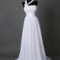 Halter Straps White Chiffon Maternity Wedding Dress Empire Waist Beach Bridal Gown MG382