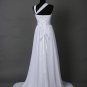 Halter Straps White Chiffon Maternity Wedding Dress Empire Waist Beach Bridal Gown MG382