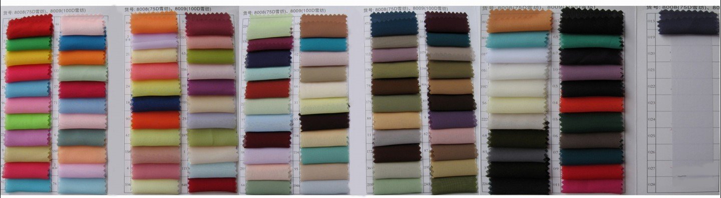 real chiffon color swatches