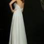 2012 Halter White Chiffon Ruffled Beaded Button Wedding Dress 922