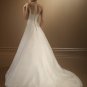 2012 Strapless White Organza Lace Ruffled Applique Beaded A-line Wedding Dress Bridal Dress 2182