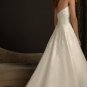 2012 Strapless White Organza Venice Lace Ruffled Beaded A-line Wedding Dress Bridal Dress 2416