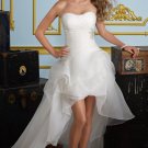 2012 Strapless White Organza Ruffled Beaded Wedding Dress Bridal Dress 6721