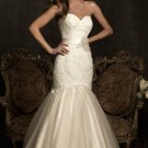 2012 Strapless White Venice Lace Tulle Applique Mermaid Bridal Gown Wedding Dress 8920