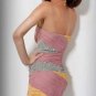 Strapless Multi Color Chiffon Ruched Beaded Mini Length Evening Dress Cocketai Dress