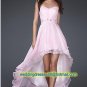 2012 Strapless Blue White Pink Chiffon Ruffled Beaded Evening Dress Party Dress Prom Dress Y
