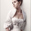 White Ivory Organza Wedding Jackets Short Sleeves Bridal Bolero Jacket Shawl JK09