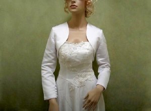 Long Sleeves White Ivory Satin Wedding Jackets Bridal Bolero Jacket Shawl JK32