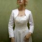 Long Sleeves White Ivory Satin Wedding Jackets Bridal Bolero Jacket Shawl JK32
