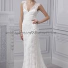 2012 Double Straps White Lace Mermaid Bridal Gown wedding dress CS1
