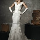 2012 New Style White Ivory Lace Applique Mermaid Bridal Gown wedding dress CS5