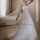 2012 New Style One Shoulder White Ivory Tulle Flowers Beaded Bridal Gown wedding dress CS15