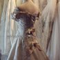 2012 New Style Short Sleeves White Ivory Satin Lace Applique Beaded Bridal Gown wedding dress CS18