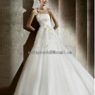 2012 New Style Strapless White Ivory Tulle Pleat Applique Beaded Bridal Gown wedding dress CS26