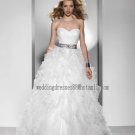 2012 New Style Strapless White Ivory Organza Silver Belt Pleat Beaded Bridal Gown wedding dress CS27