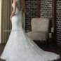 2012 New Style Cap Sleeves White Ivory  Lace Beaded Bridal Gown wedding dress