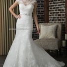 2012 New Style Cap Sleeves White Ivory  Lace Beaded Bridal Gown wedding dress