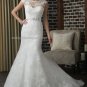 2012 New Style Cap Sleeves White Ivory  Lace Beaded Bridal Gown wedding dress