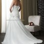 2012 Strapless White Ivory Satin Taffeta Pleat Aplique Beaded Bridal Gown wedding dress 314