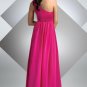 2012 Hot Sale One Shoulder Red Chiffon Pleat Empire Bridesmaid Dress Evening Dress