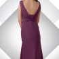 2012 Hot Sale Double Straps V-neck Purple Red Chiffon Pleat Bridesmaid Dress Evening Dress