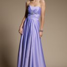 2012 Hot Sale Strapless Purple Satin Pleat Beaded Bridesmaid Dress Evening Dress