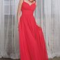 2013 Hot Sale Double Straps Pink Red Chiffon Pleat Bridesmaid Dress Evening Dress Party Dress