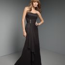 2013 Hot Sale Strapless Blak Chiffon Pleat Beaded Bridesmaid Dress Evening Dress Party Dress