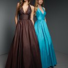 2013 Hot Sale Halter Coffee Blue Taffeta Pleat Bridesmaid Dress Evening Dress Party Dress