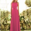 2013 Hot Sale Double Straps Pink Red Chiffon Pleat Bridesmaid Dress Evening Dress Party Dress