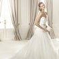 2013 Strapless White Ivory Tulle Alencon Lace Aplique Belt Beaded Bridal Gown wedding dress