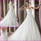2013 Double Spaghetti Chiffon Pleat a-Line Wedding Dress A134