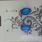 blue and purple ice resin earrings