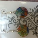 multicolored millefiori glass earrings