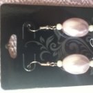 pink acrylic oval earrings