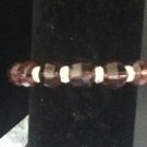 purple faceted glass with crystal rhinestones bracelet
