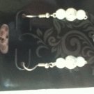 silver filligree with white glass earrings