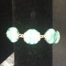 teal swirl glass bracelet