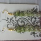 variagated green acrylic feather earrings