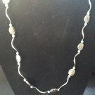 floral embellished silver plate with turquoise necklace