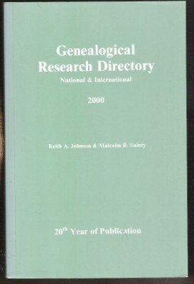 GENEALOGICAL RESEARCH DIRECTORY, Nat'l & Int'l, Softcover 2000, Johnson & Sainty