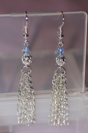 Blue & Silver Sparkle Tassels