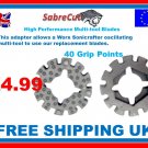 SabreCut Worx Sonicrafter Adapter. For Bosch Fein Worx Oscillating Multi-tools.